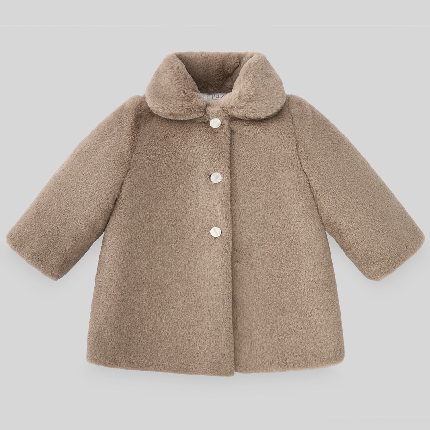 Brown Woven Faux Fur Coat
