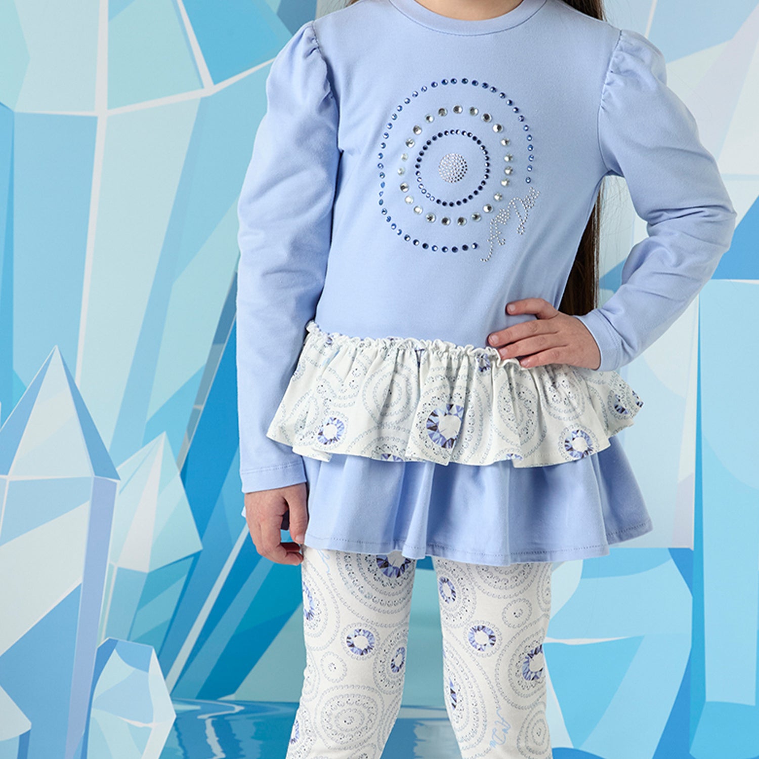 Ice Blue Peplum Legging Set