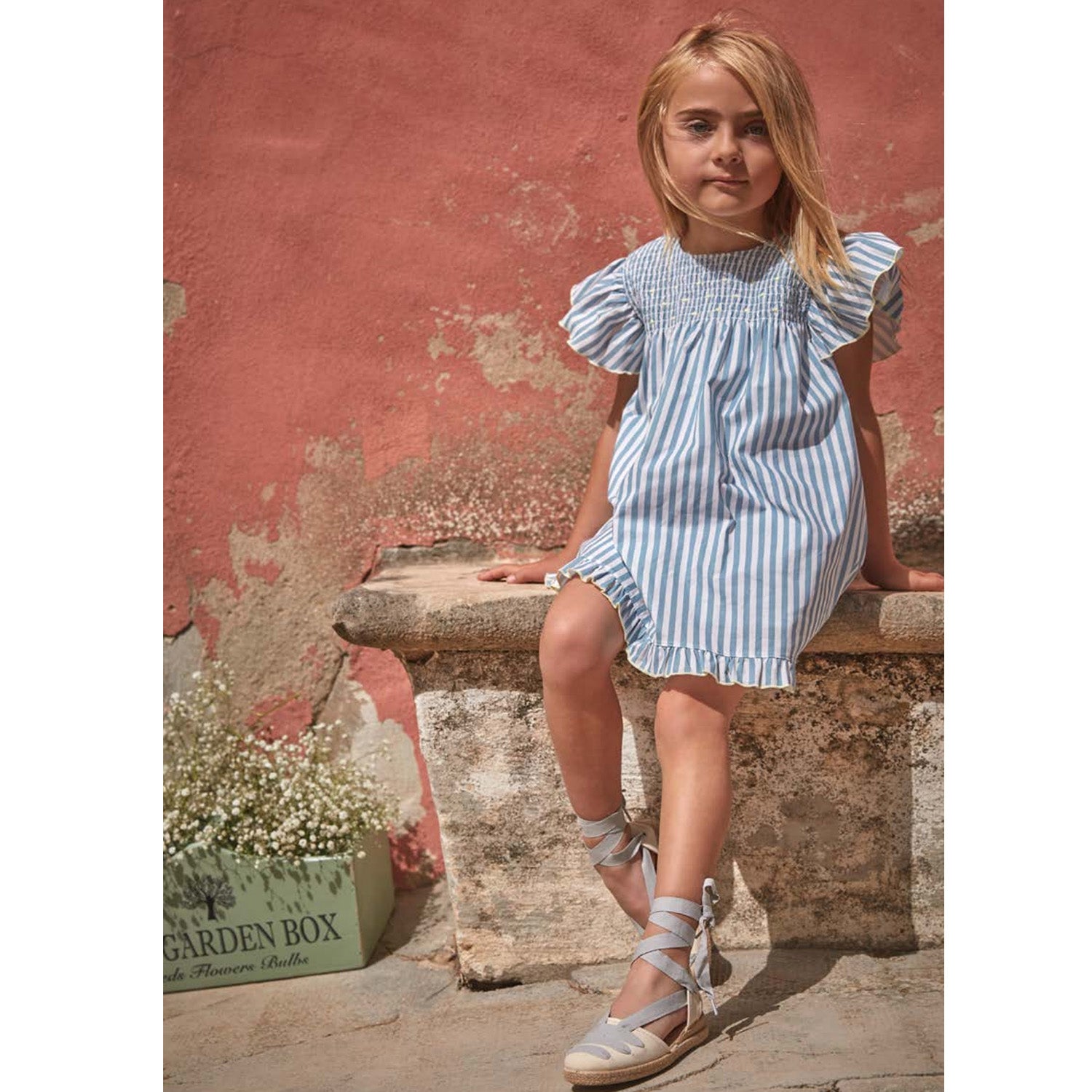 Girls Smocked Stripe Dress