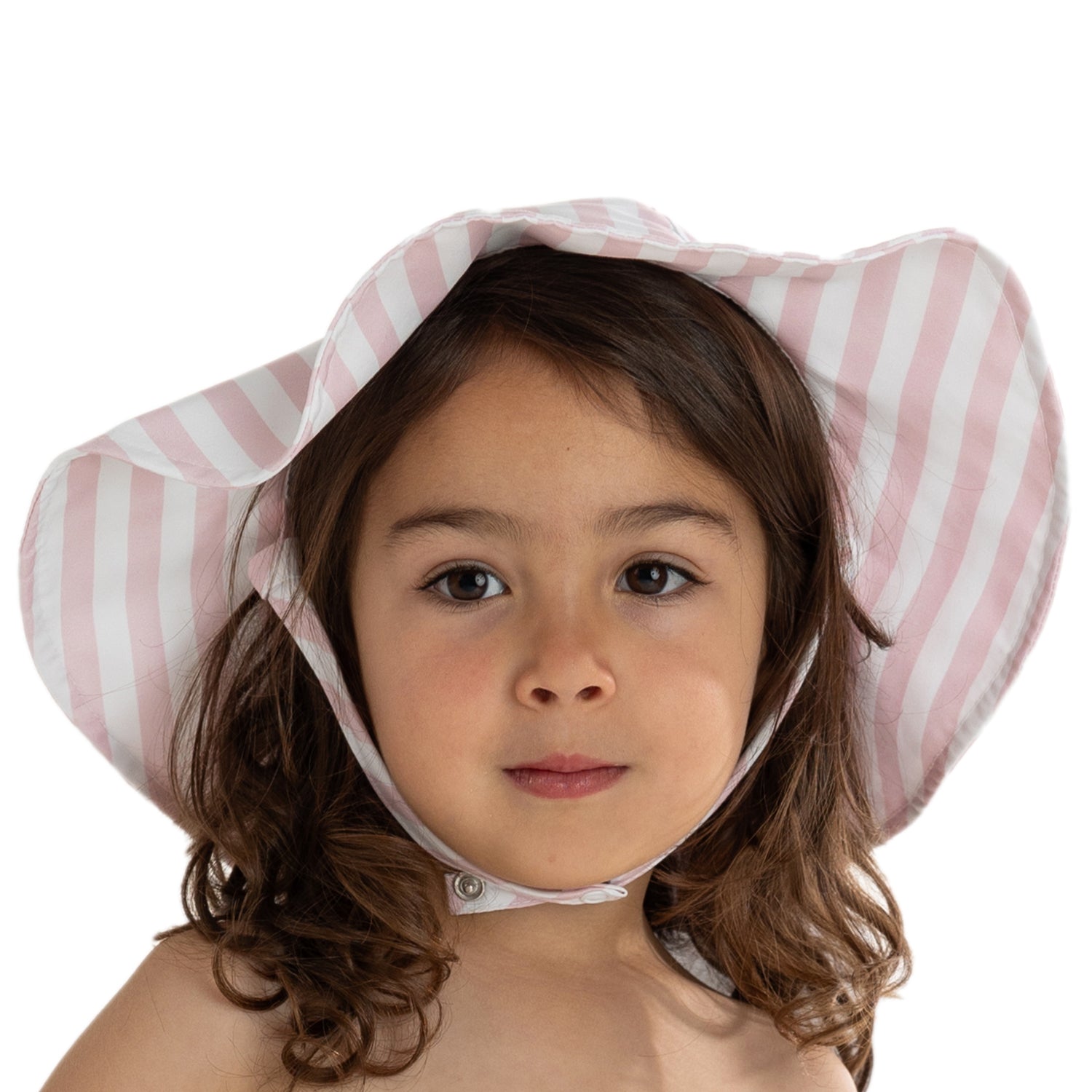 Pink Stripe Girls Bow Sun Hat