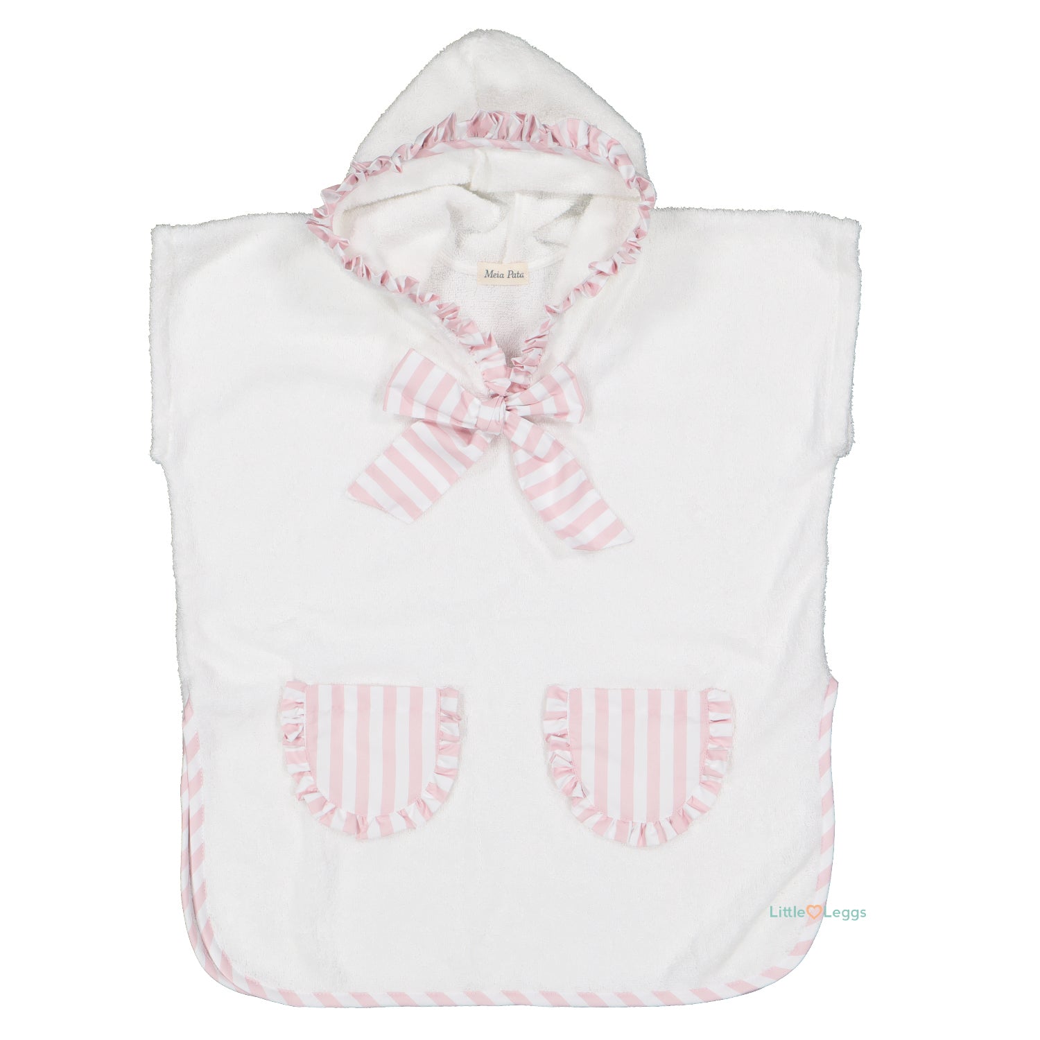 Pink Stripe Frill Trim Poncho