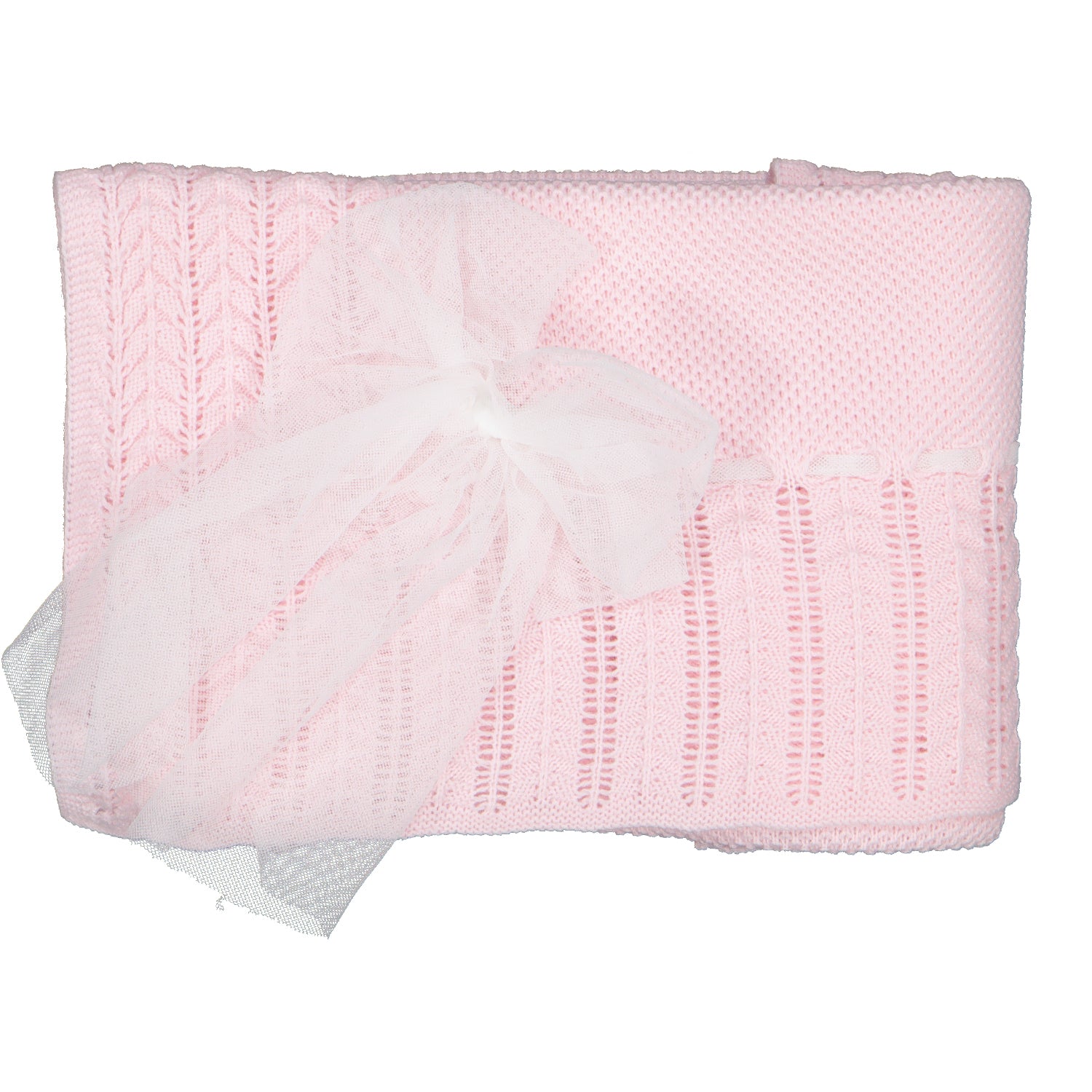 Pink Tulle Bow Blanket