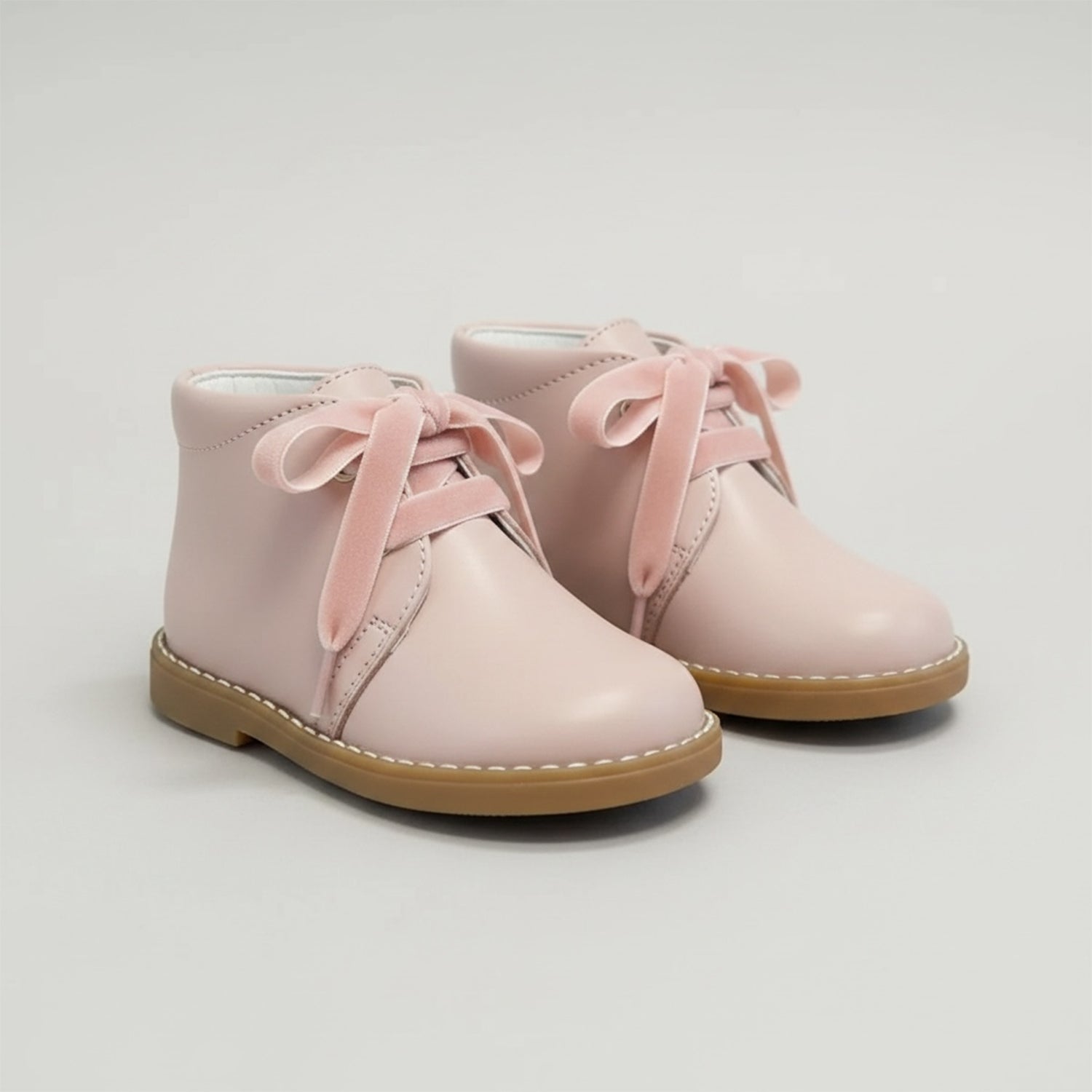 Pearl Pink Velvet Lace Ankle Boot
