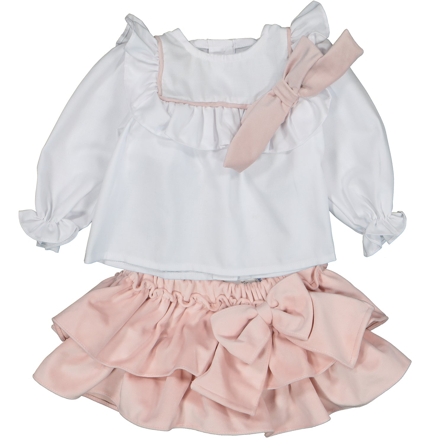 Pink Velvet Blouse & Bloomer Set