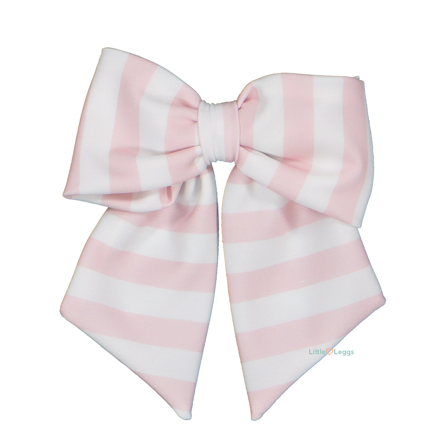 Pink Stripe Bow Hair Clip