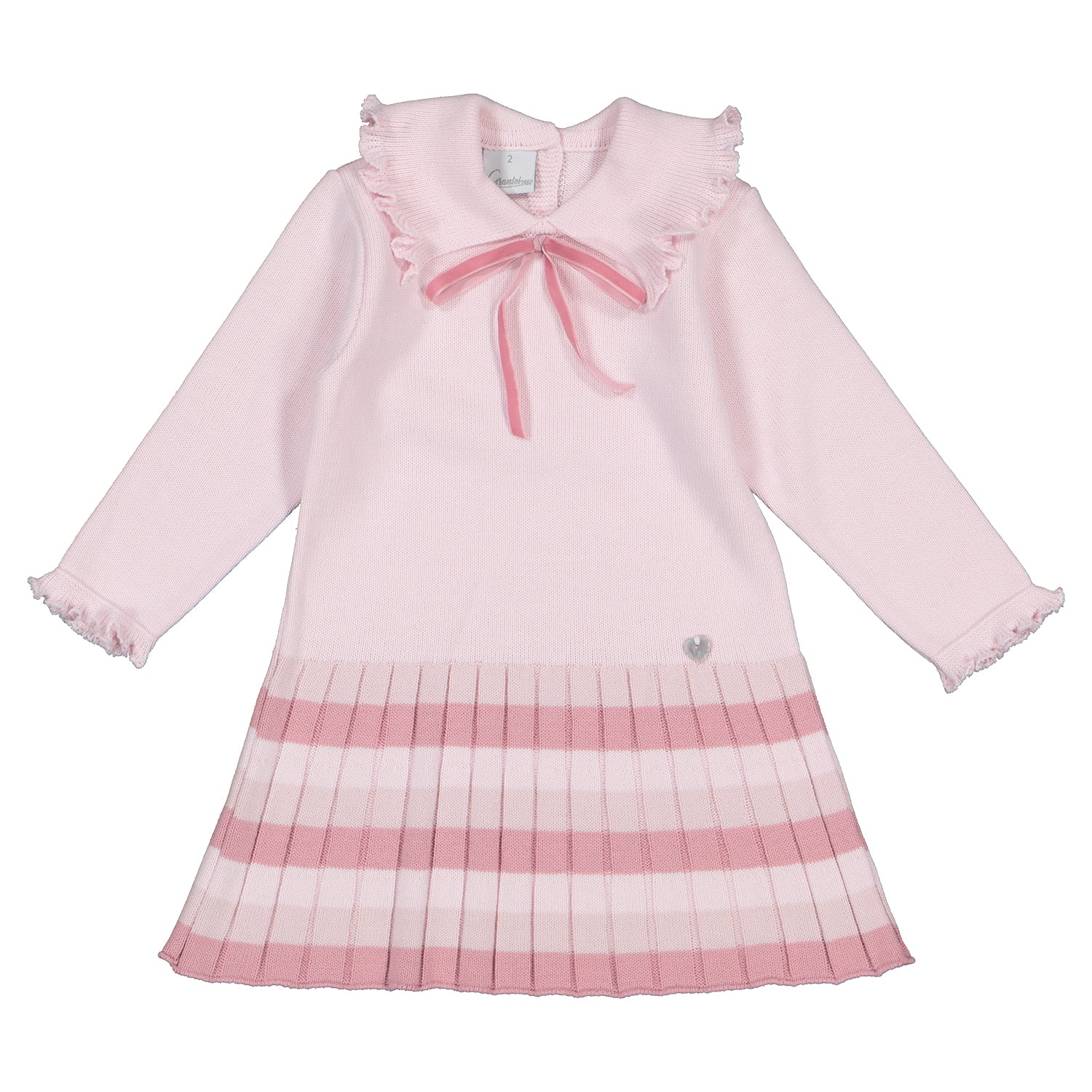 Pink Stripe Pleat Knit Dress