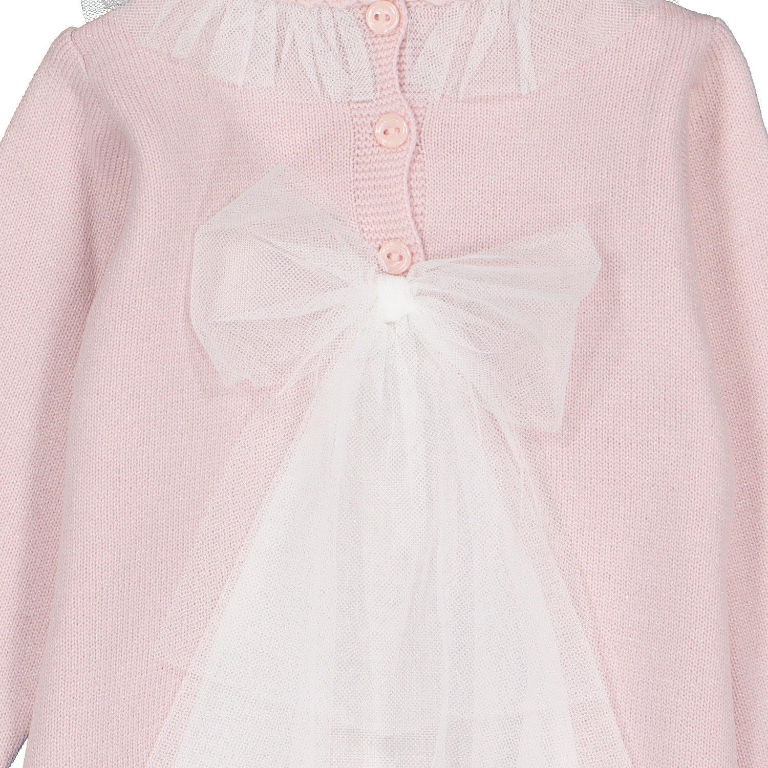 Long Sleeve Pink Glitter Tulle Dress