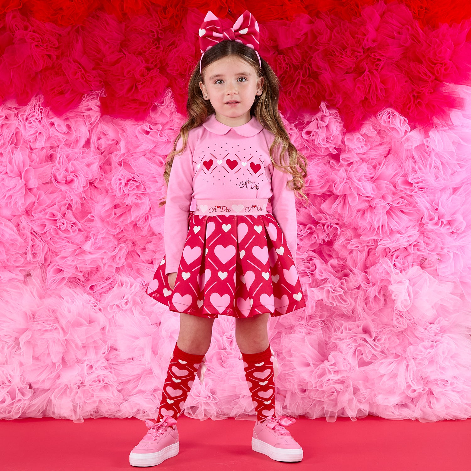 Heart Print Skirt Set