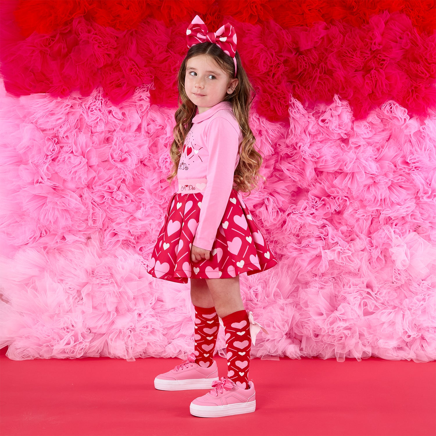 Heart Print Skirt Set