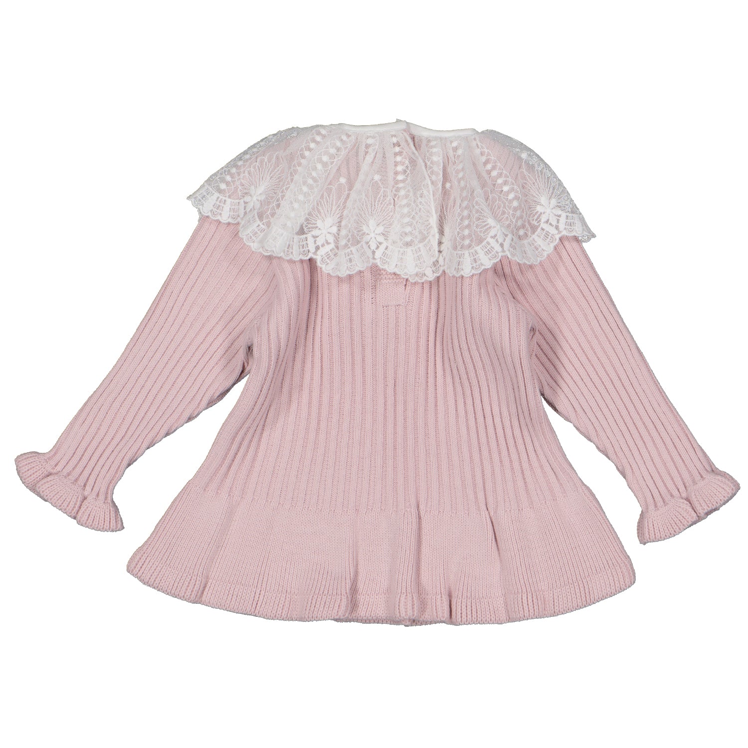 Old Pink Lace Collar Knitted Outfit