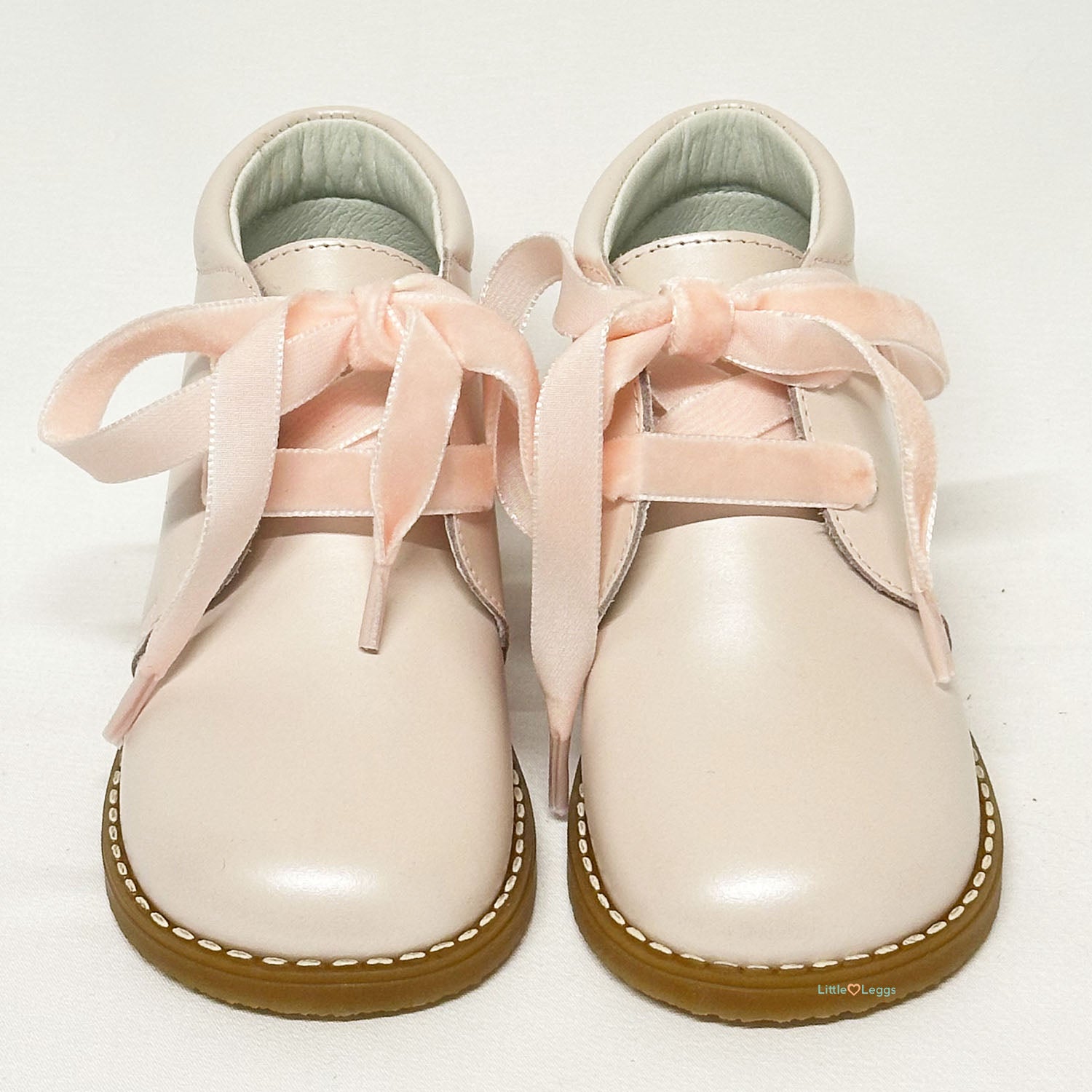 Pearl Pink Velvet Lace Ankle Boot