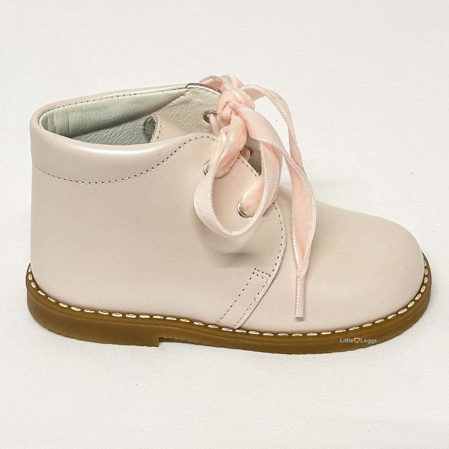 Pearl Pink Velvet Lace Ankle Boot