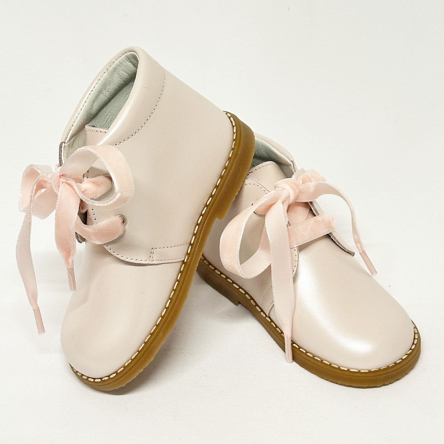 Pearl Pink Velvet Lace Ankle Boot