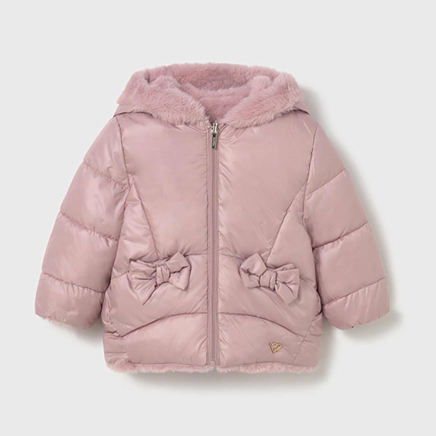 Dusty Pink Reversible Faux Fur Coat