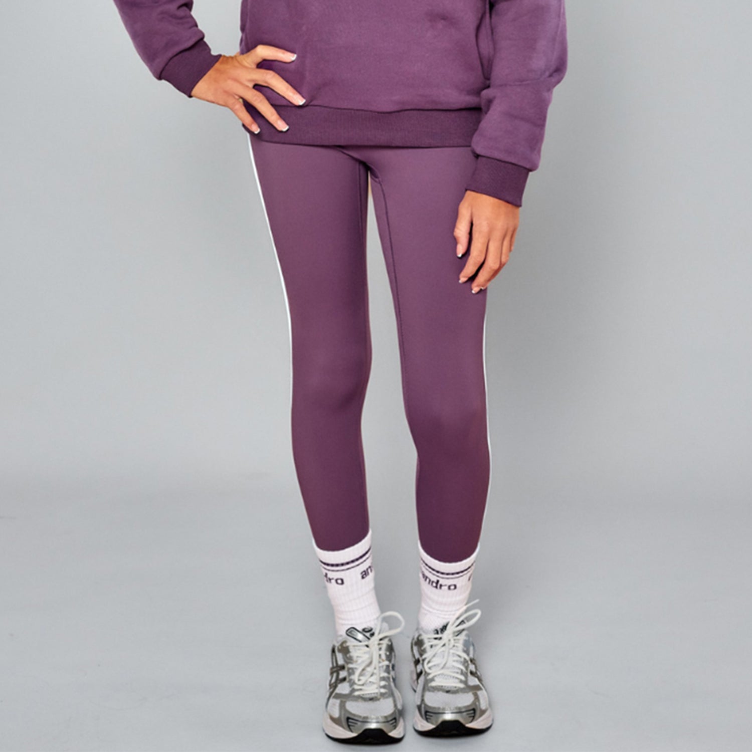 White Half Crew Sock - Plum Branding