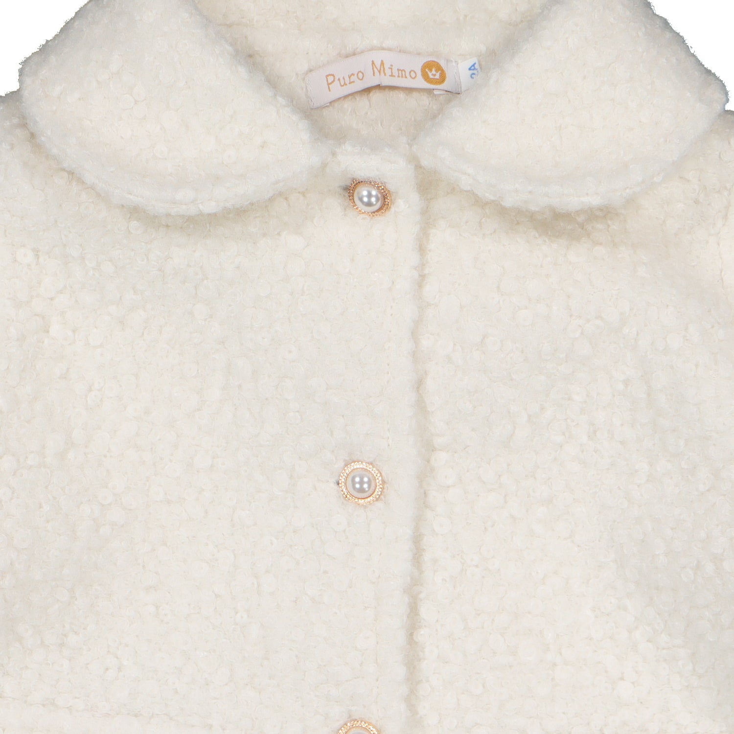 Ivory Wool Boucle Coat