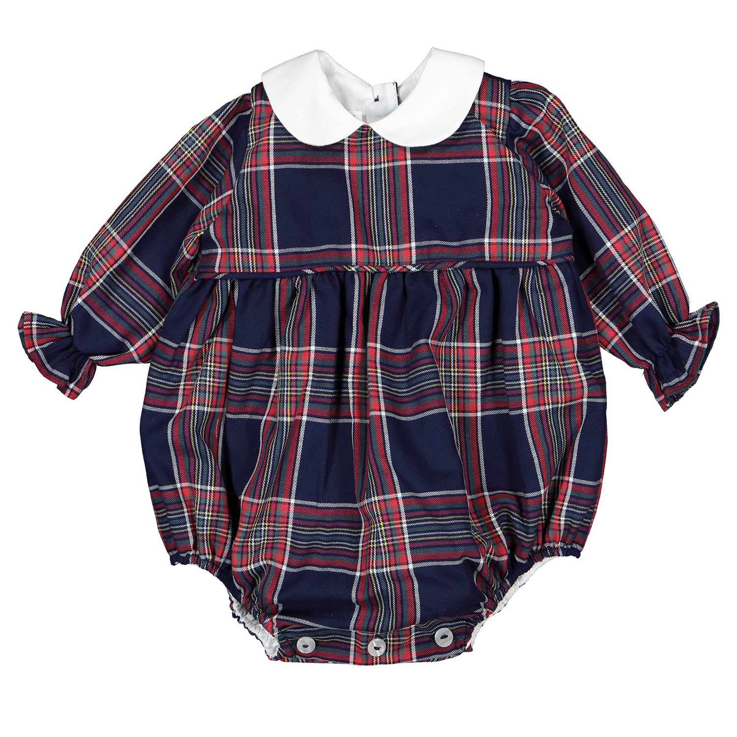 Navy & Red Tartan Romper