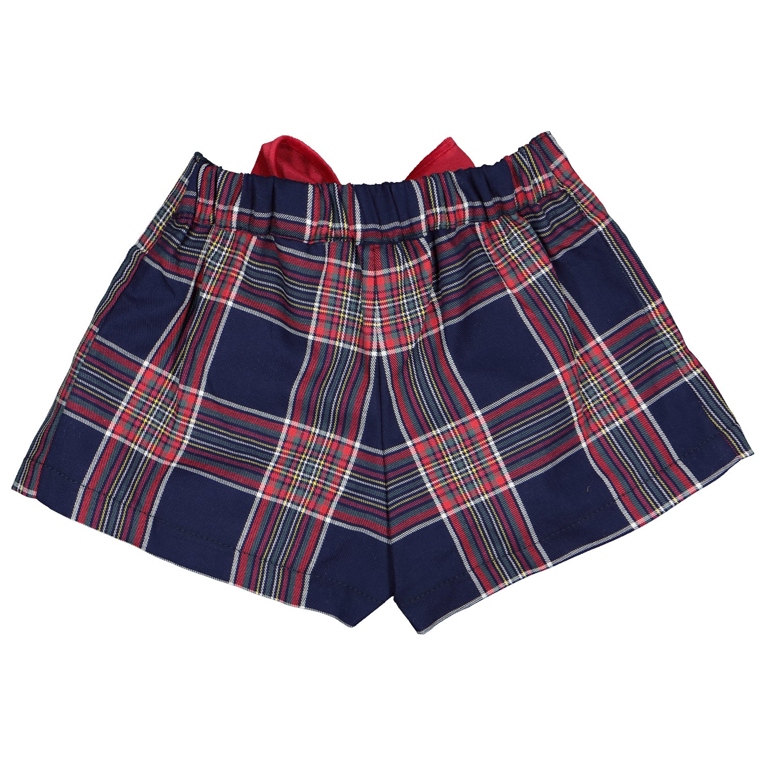 Red Velvet Bow Tartan Shorts
