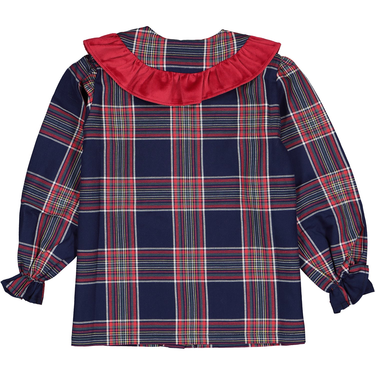 Navy & Red Tartan Blouse
