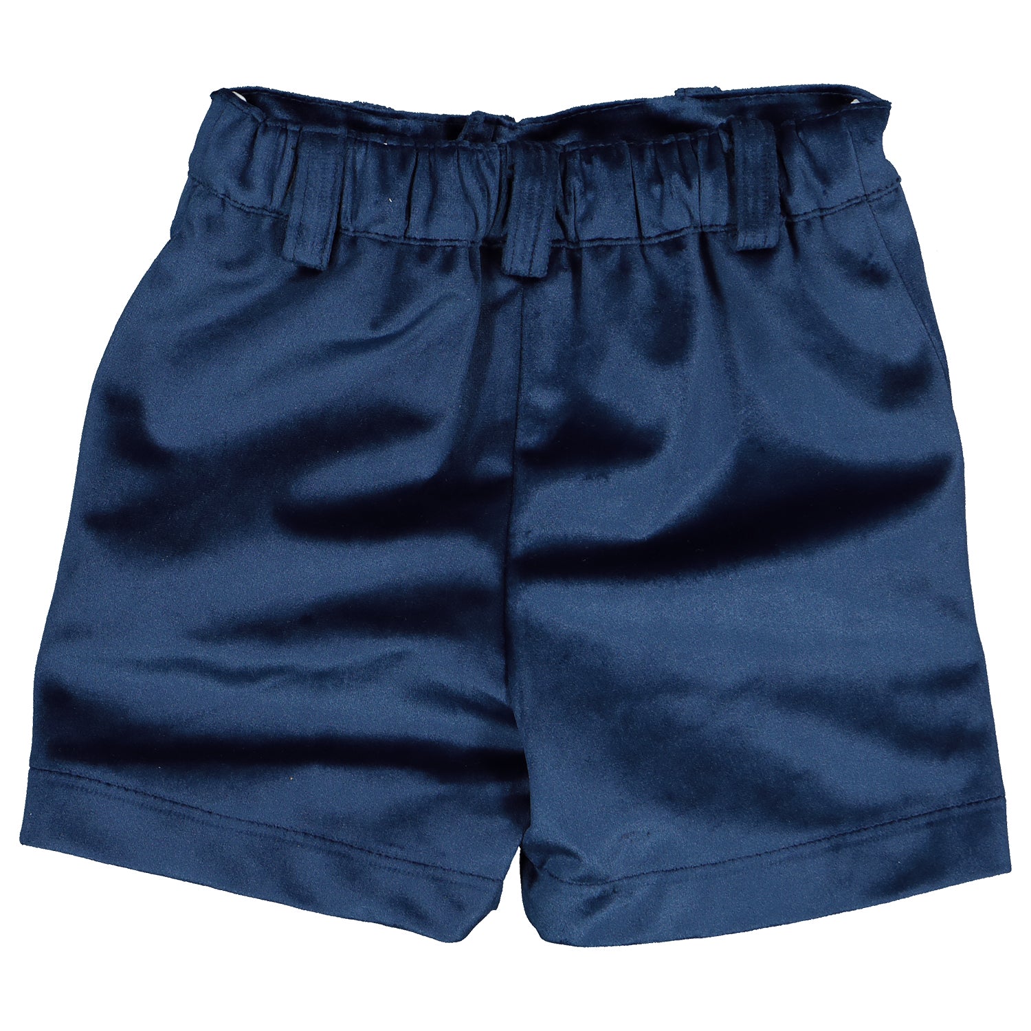 Boys Navy Velvet Shorts