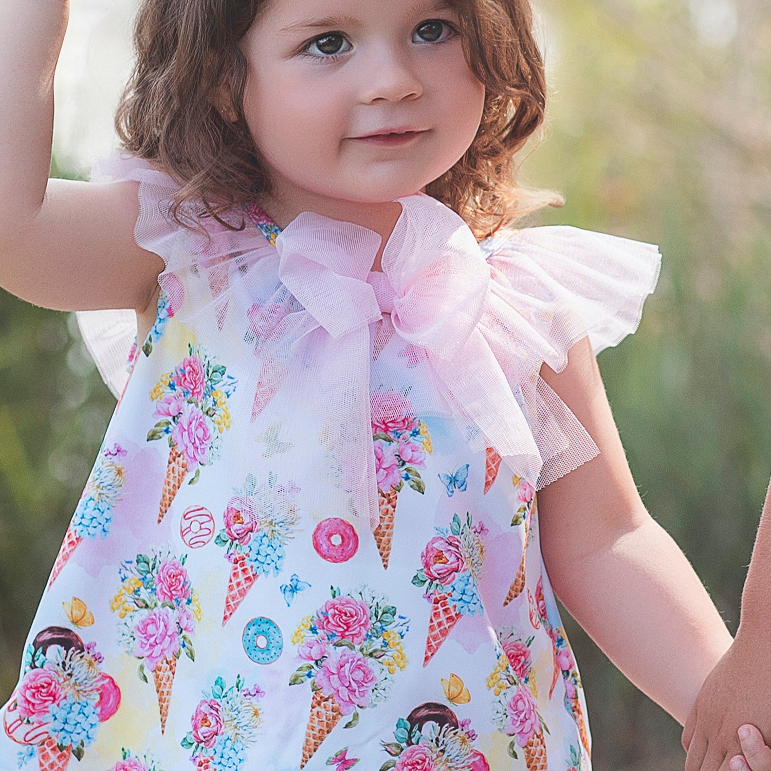 Floral Cones Baby Girls SwimSet