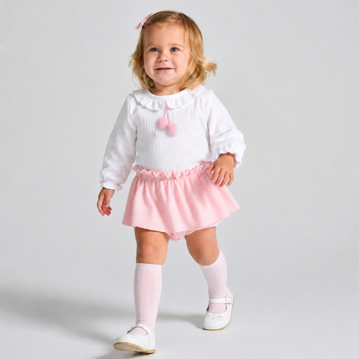 White Blouse & Bloomer Skirt Set