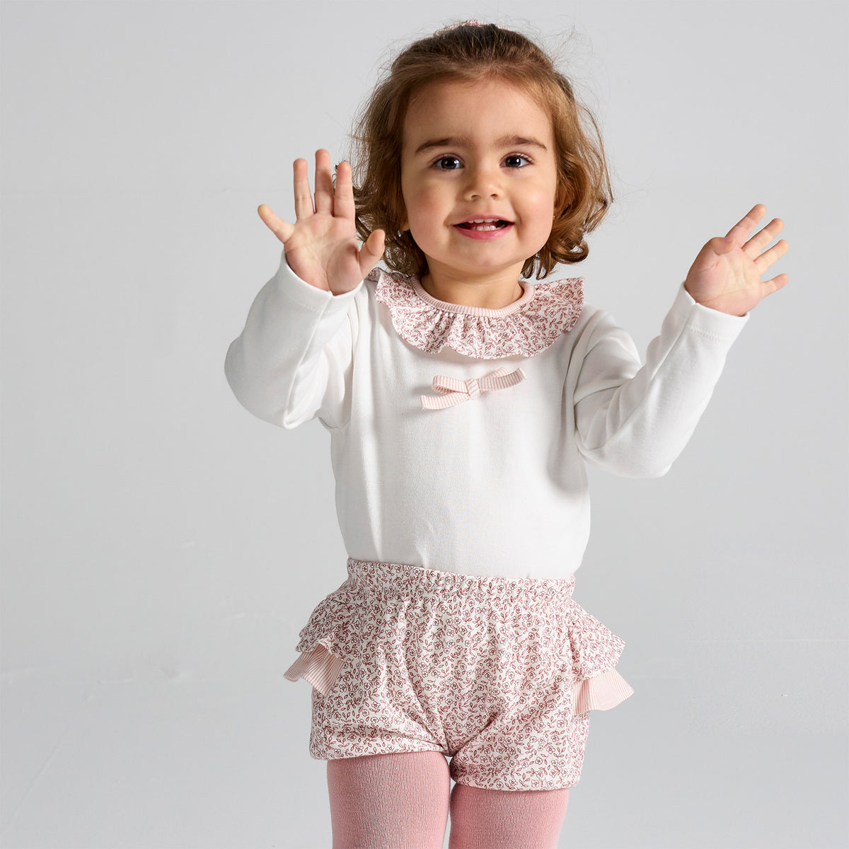 Rose Pink Trim Bloomer Set
