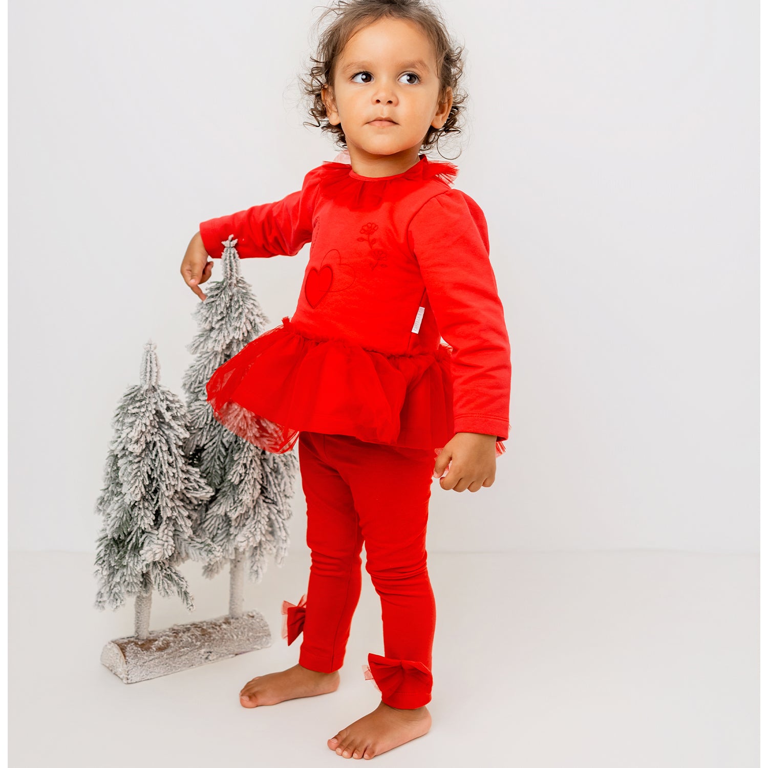 Red Tulle Legging Set