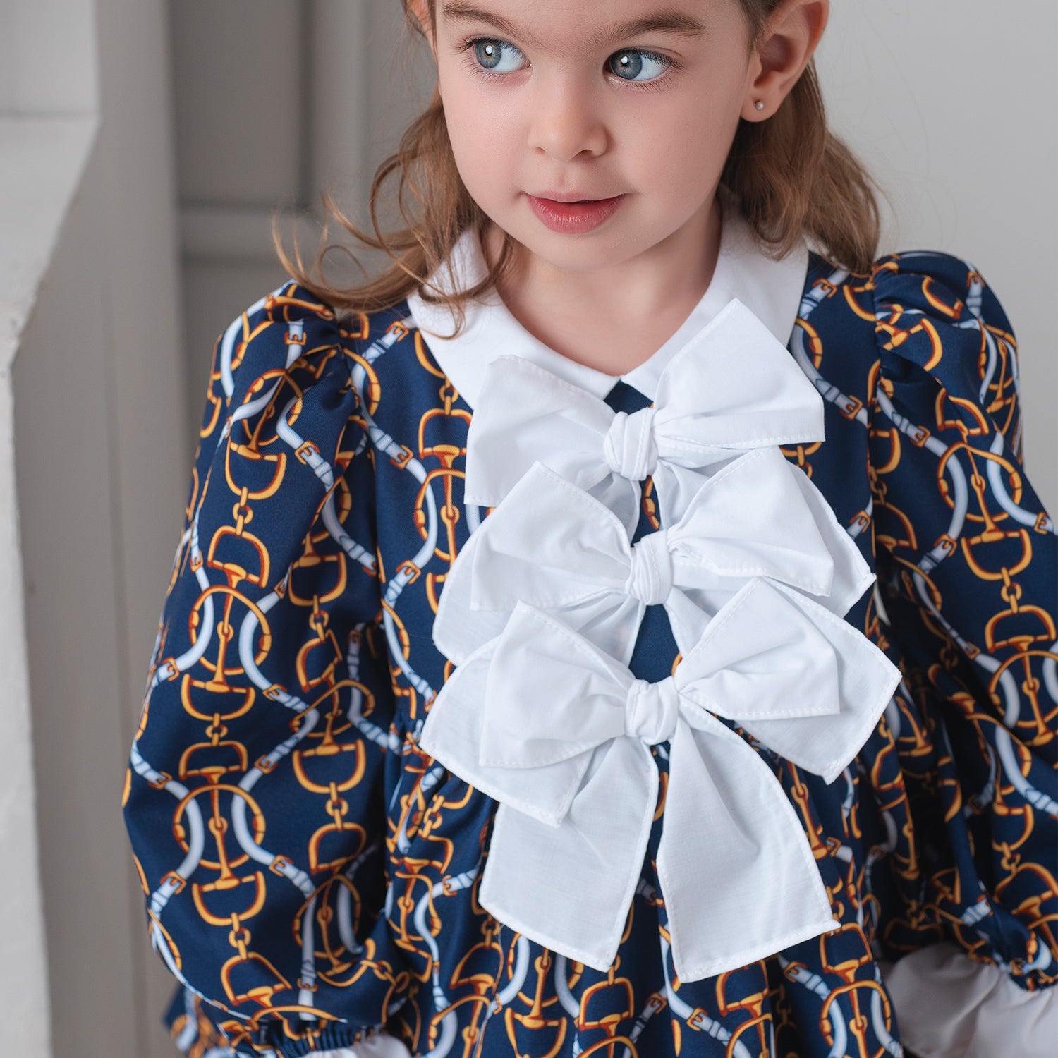 Navy Chain Print Dress