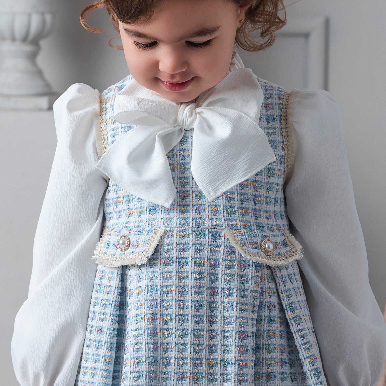 Blue Tweed Dress