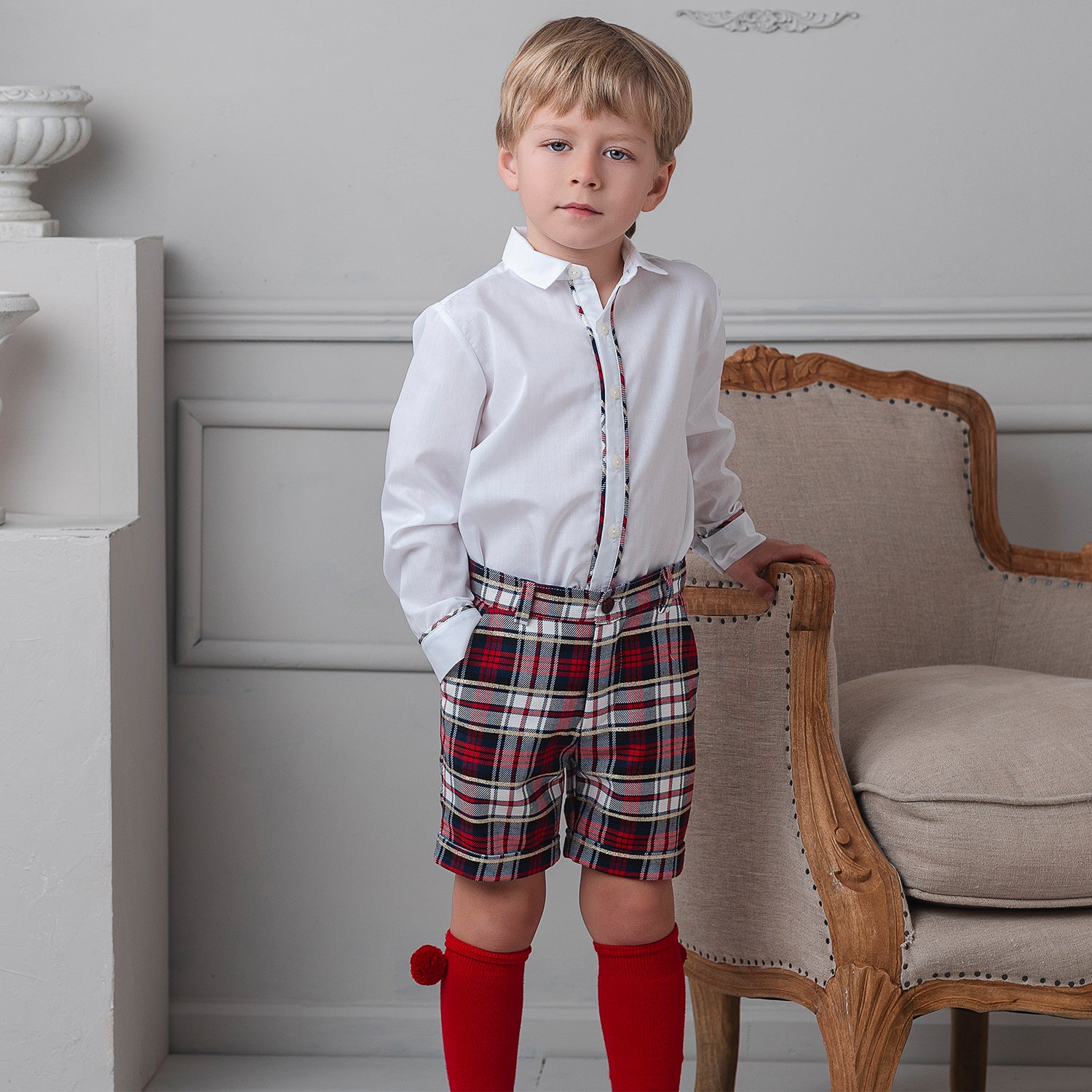 Red Tartan Shirt & Short Set