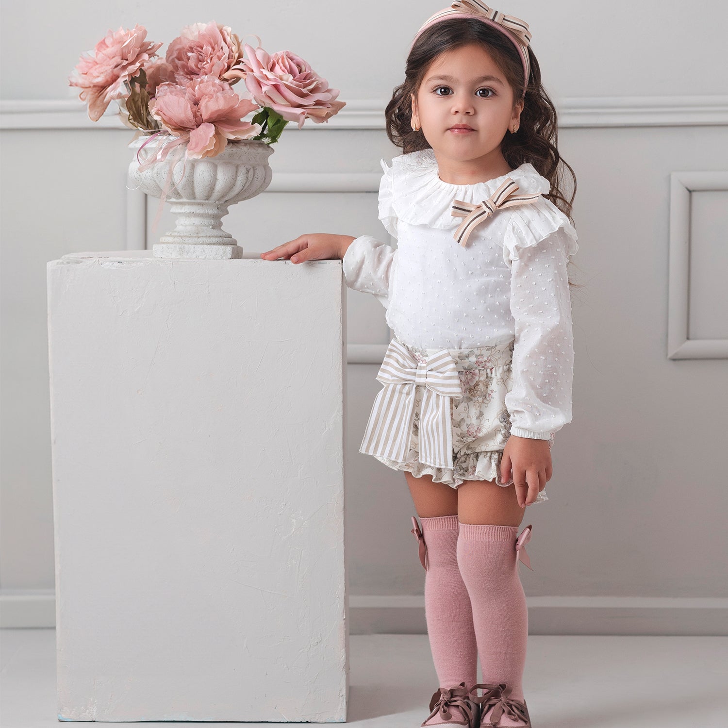 Ivory Floral Bloomer Set