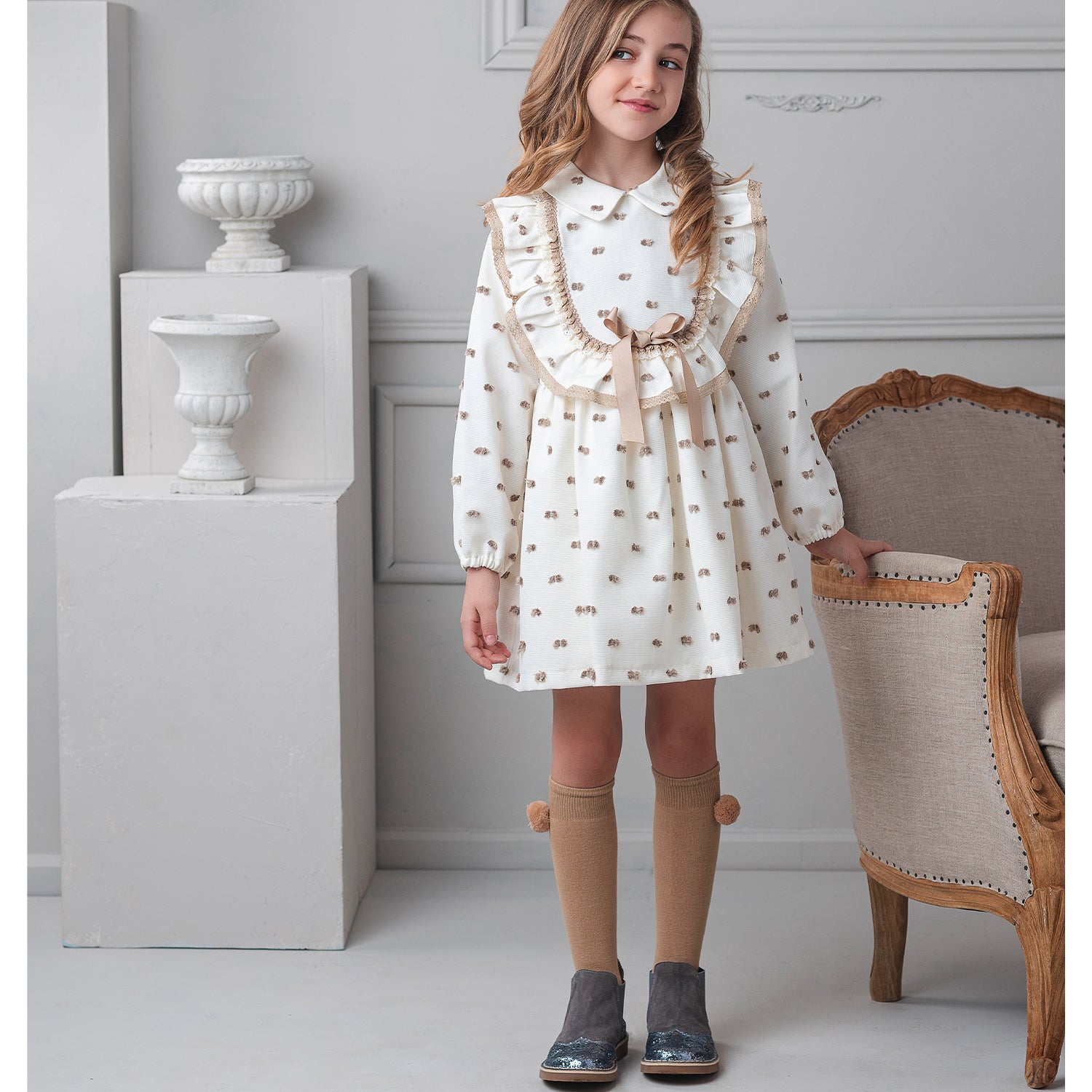 Beige Flec Dress
