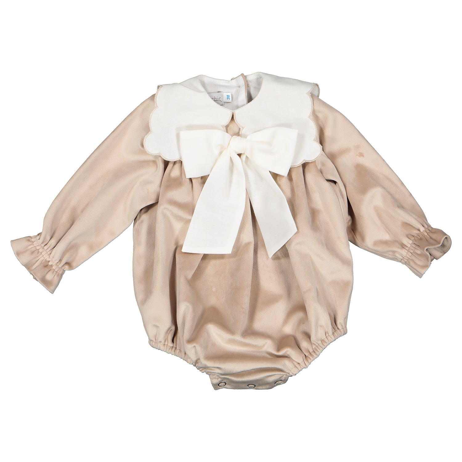 Beige Velvet Romper