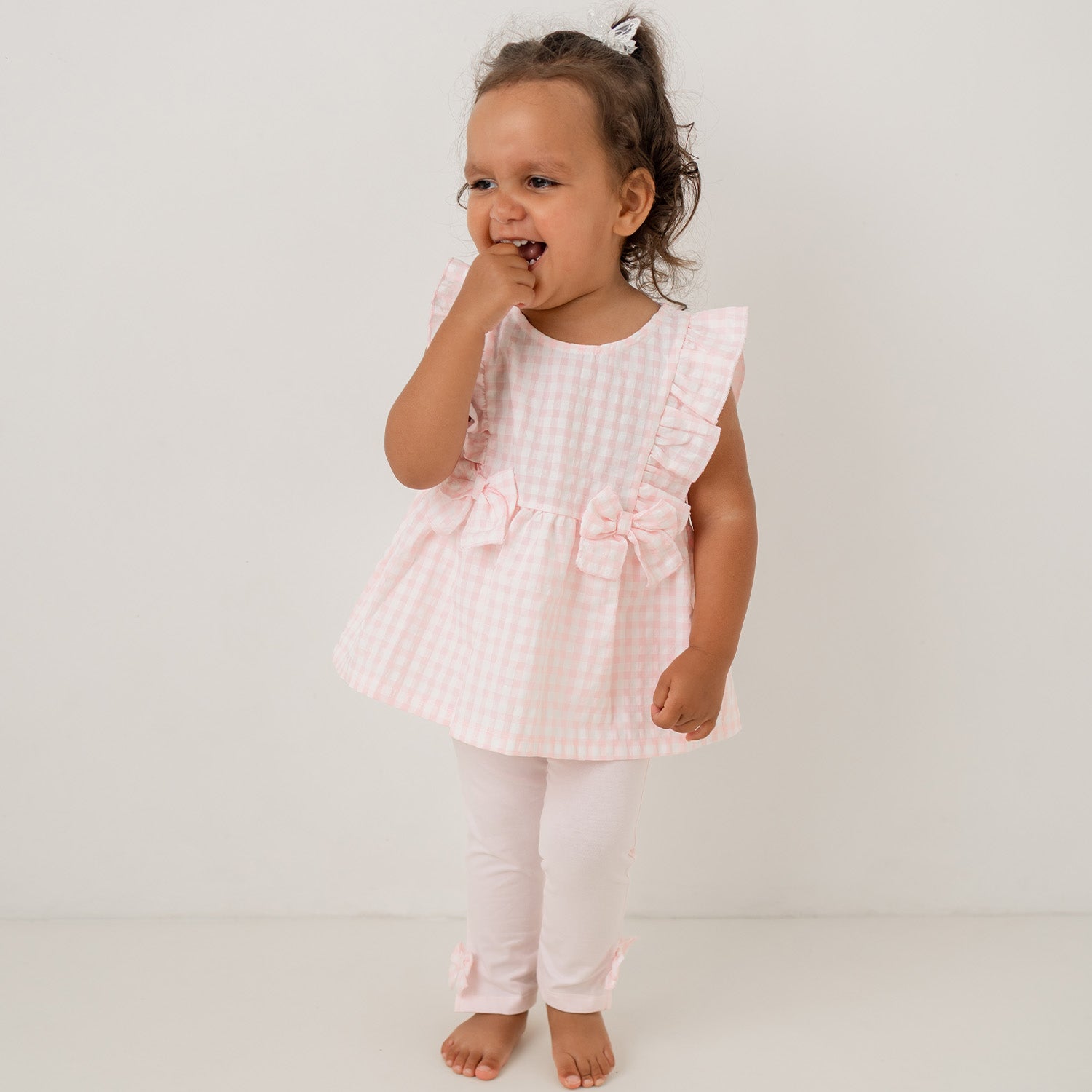 Pink Gingham Legging Set