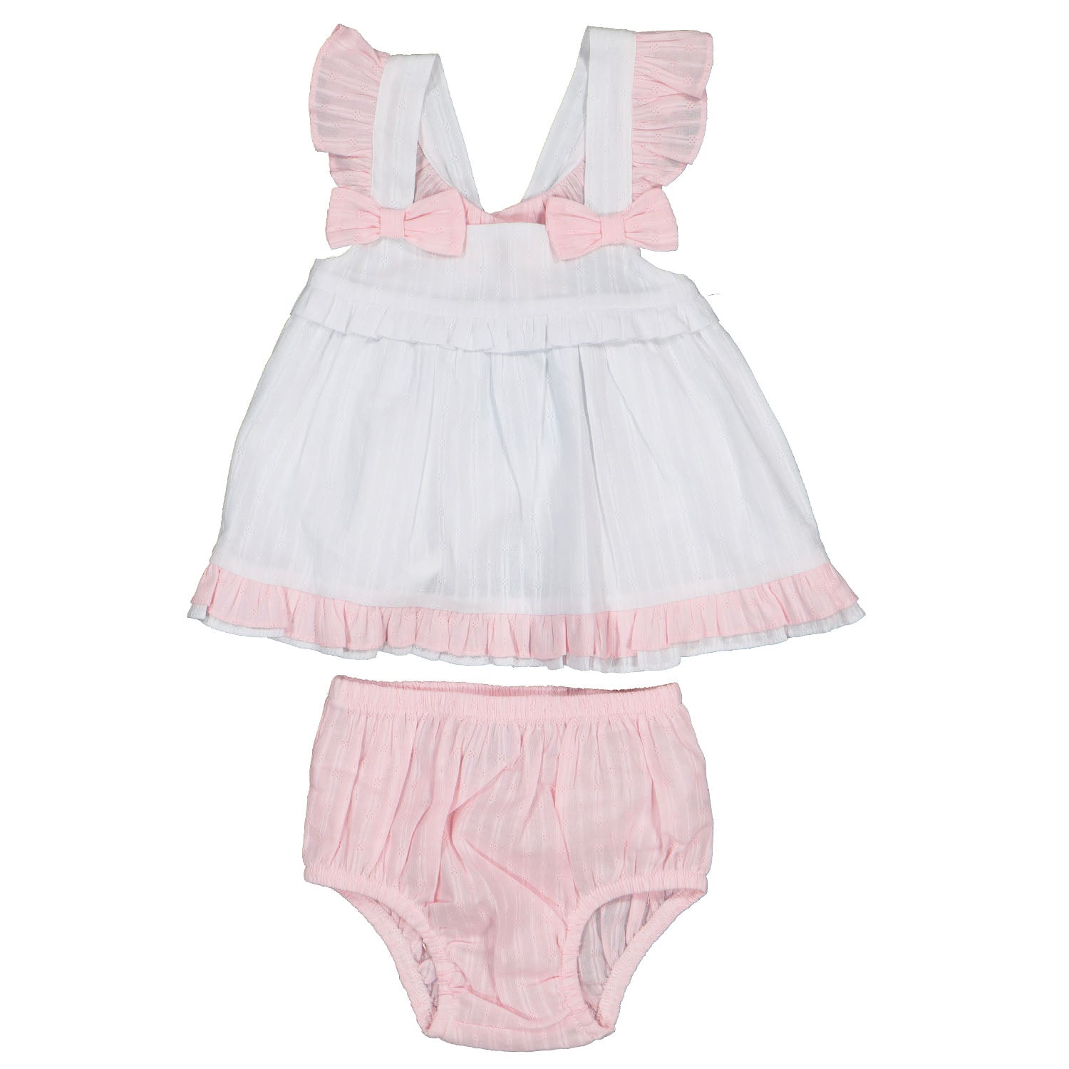 White and Pink Dress and Bloomers