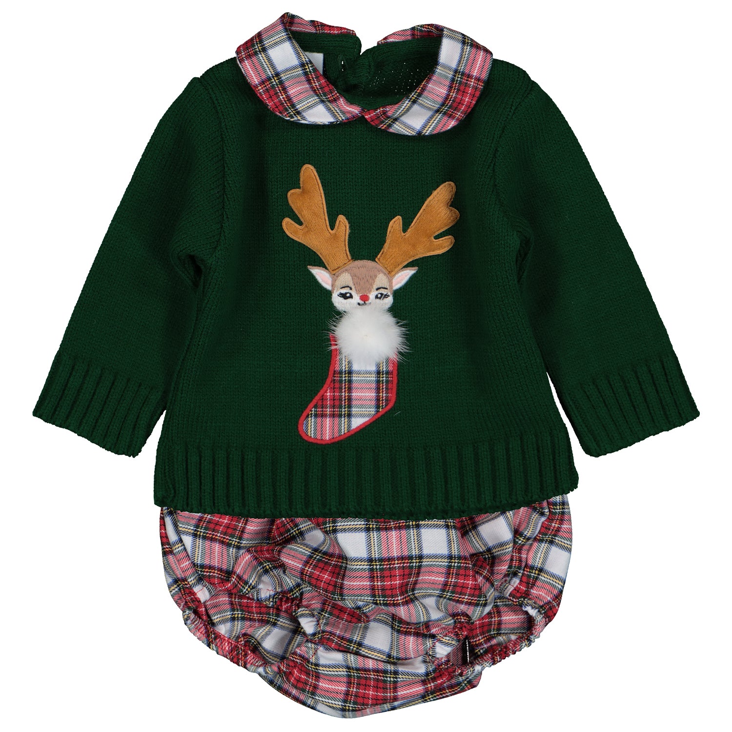 Green Tartan Reindeer Jam Pant Set