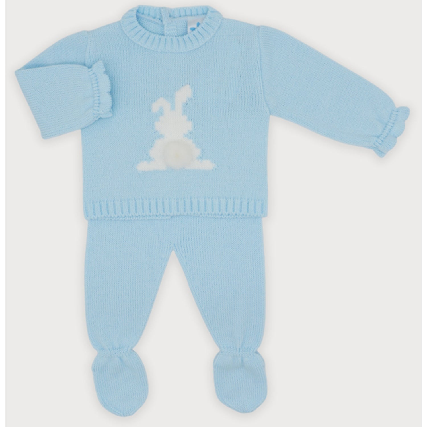 Pale Blue Bunny Knit Set