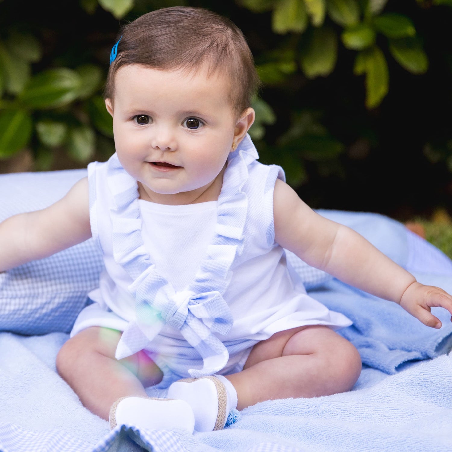 Blue Stripe Pique Knicker Set