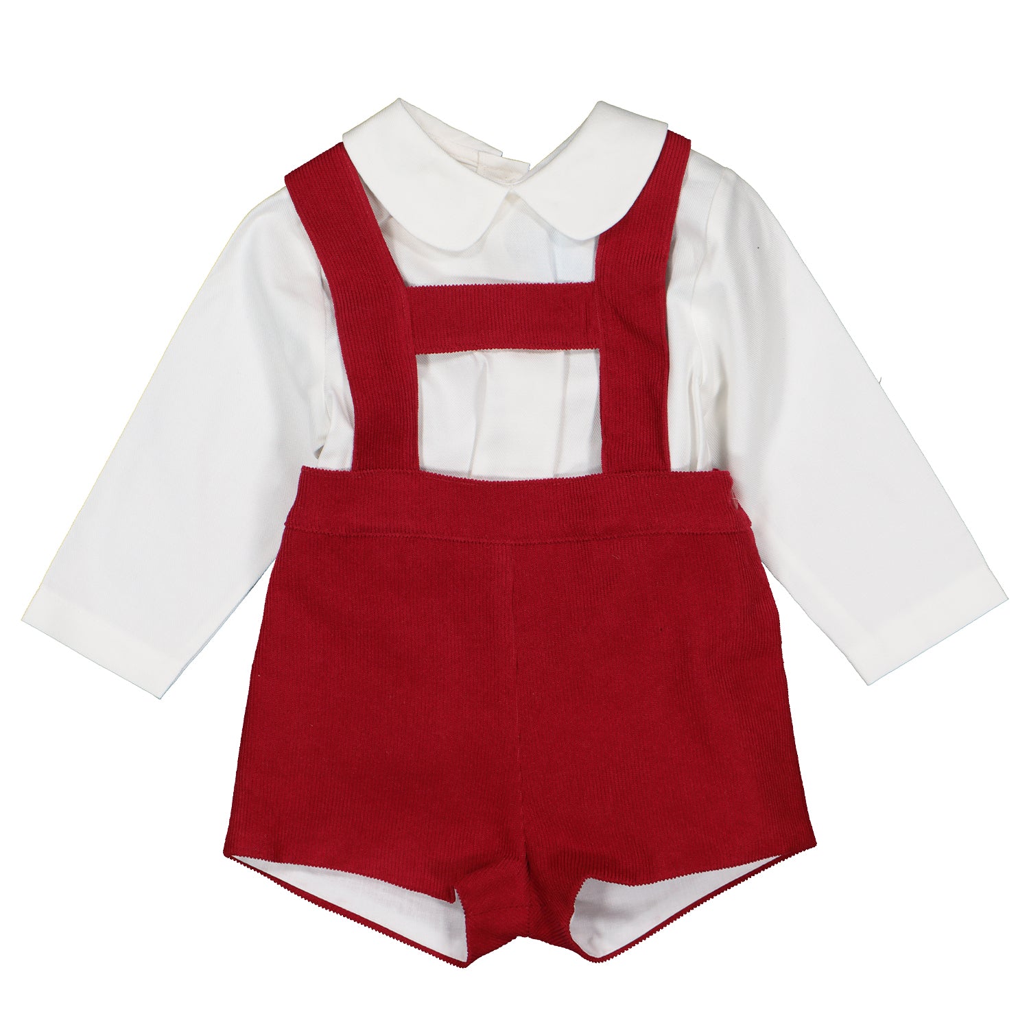 Red Cord Dungaree Set