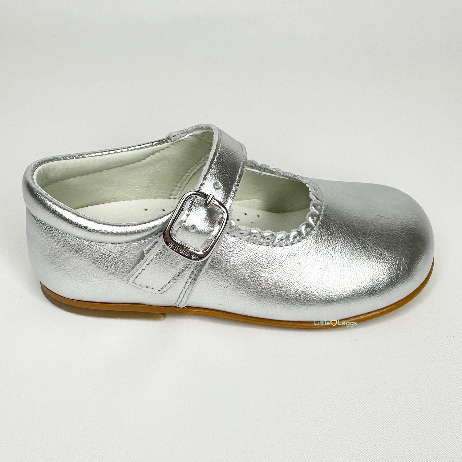 Silver Leather Mary Jane Shoe