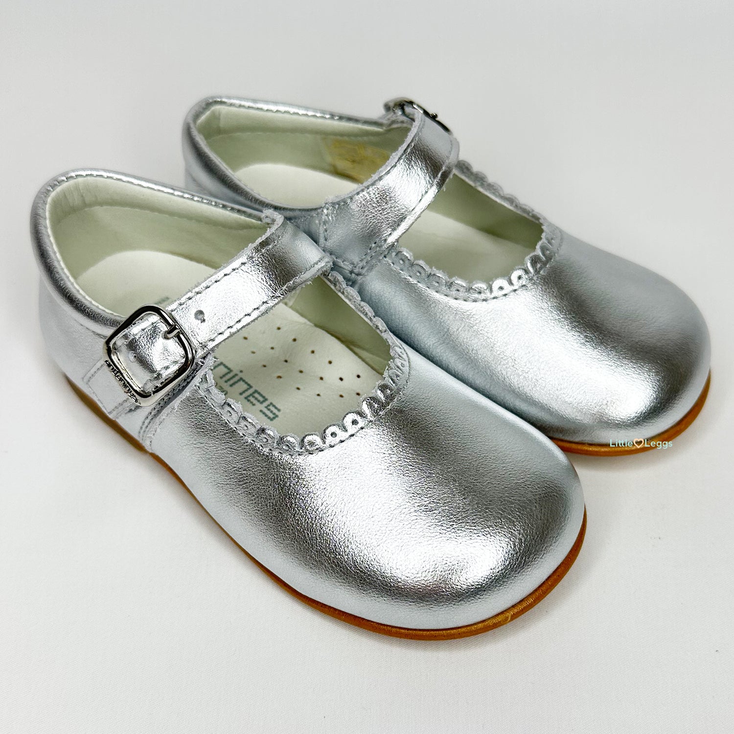 Silver Leather Mary Jane Shoe