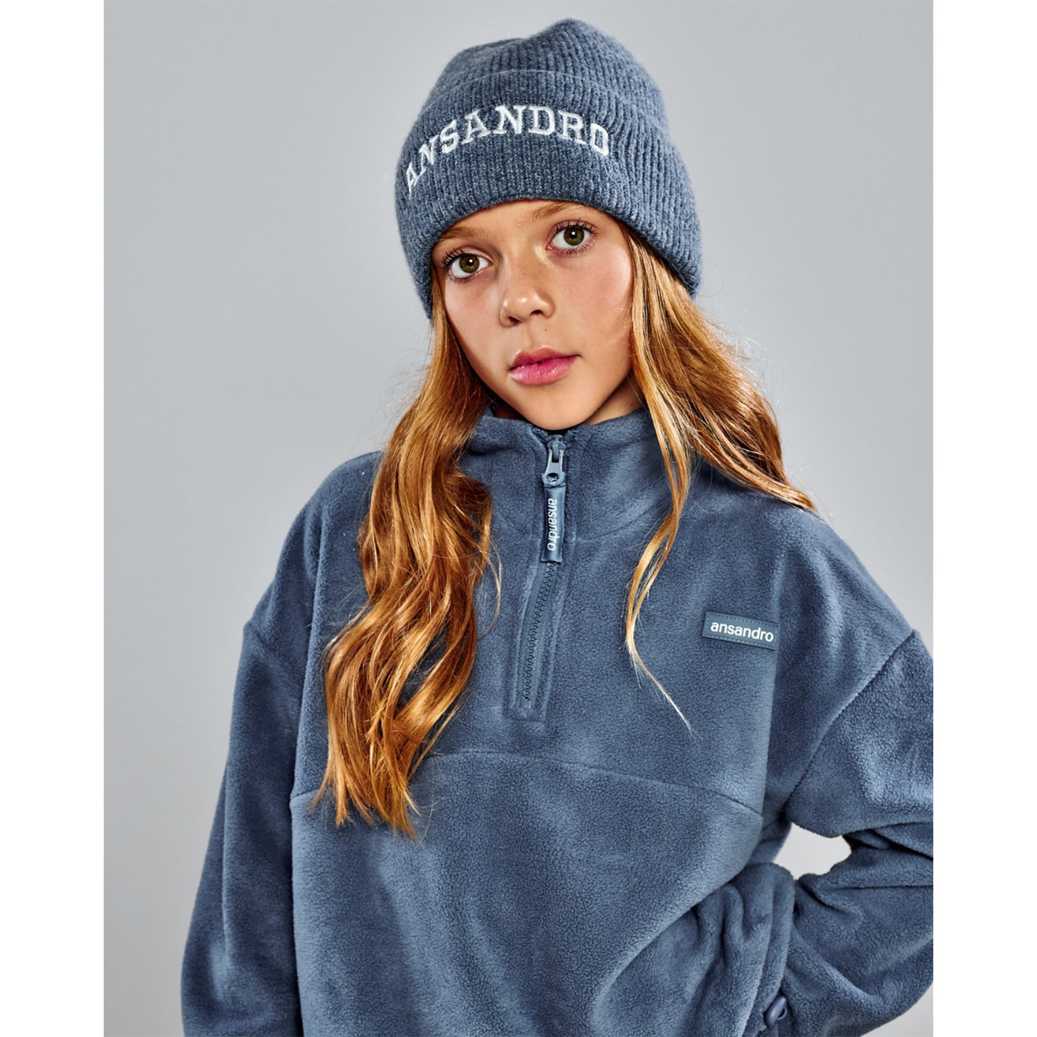 Slate Funnel Neck Fleece