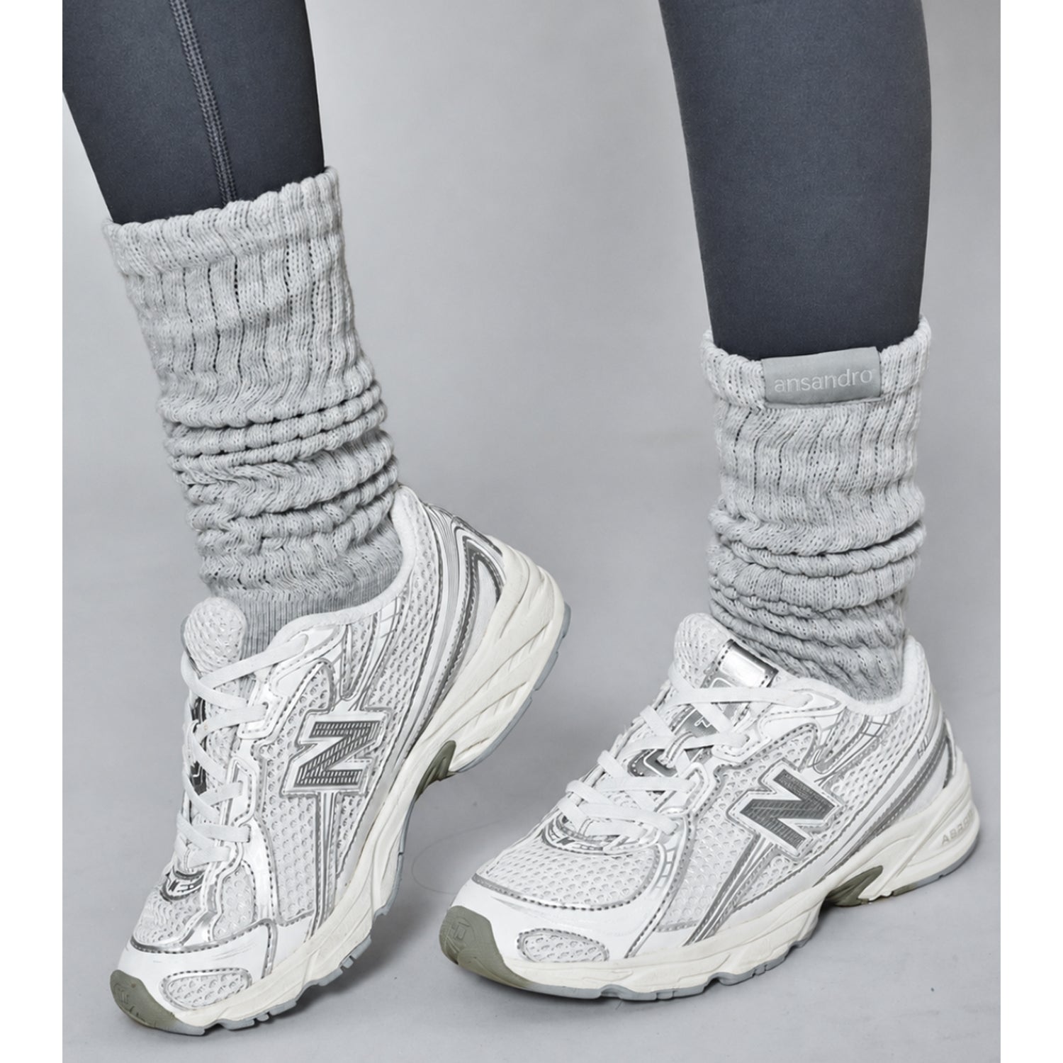 Marl Grey Slouch Sock