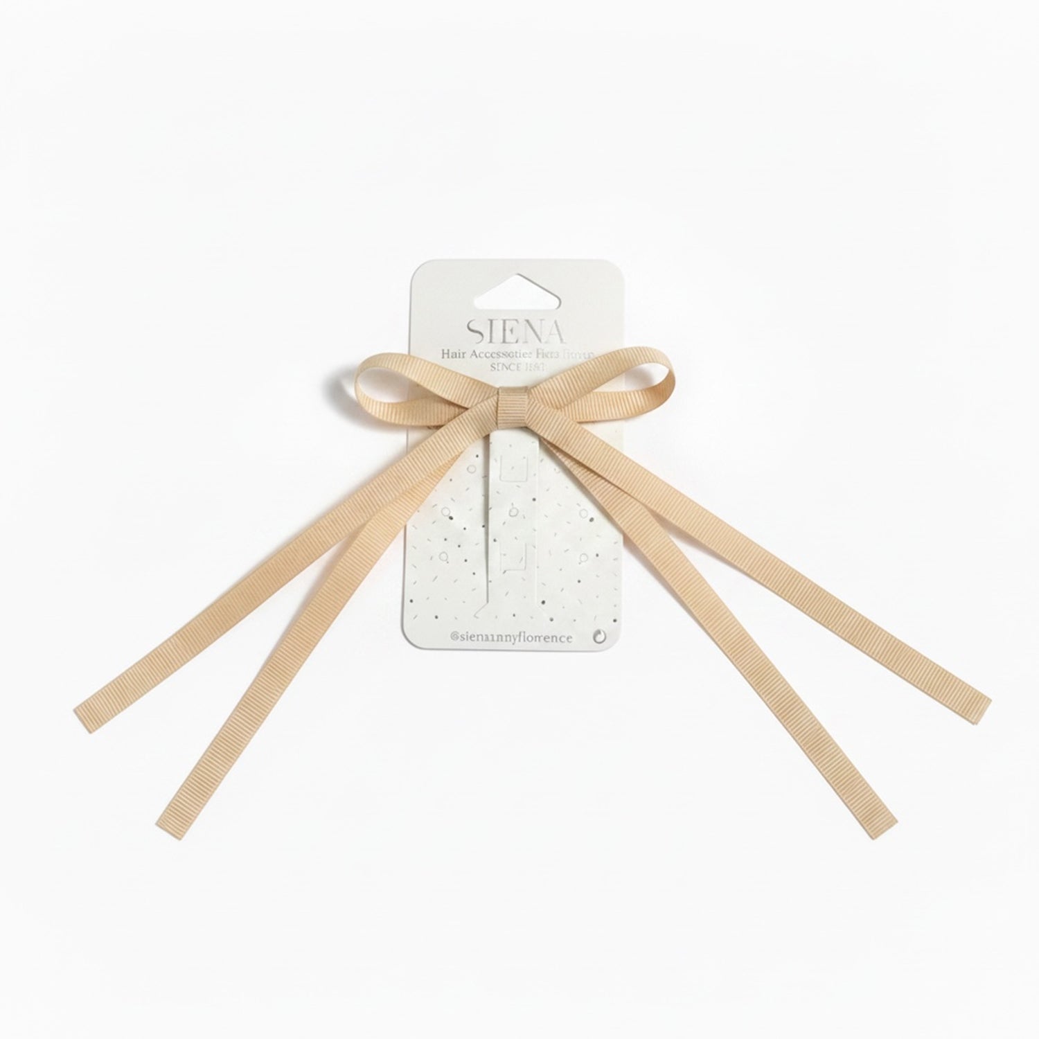 Taupe Ribbon Bow Hair Clips