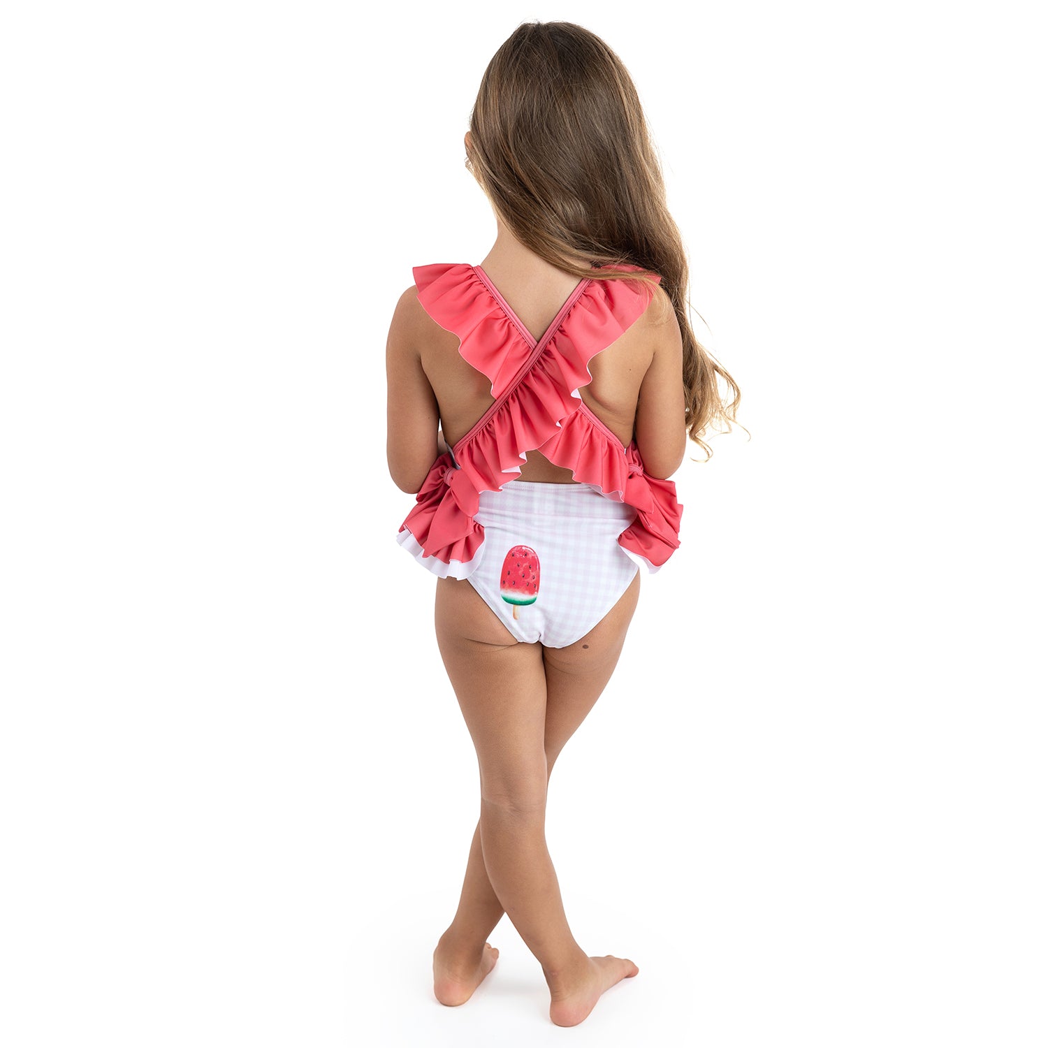 Watermelon Frill Neck Swimsuit