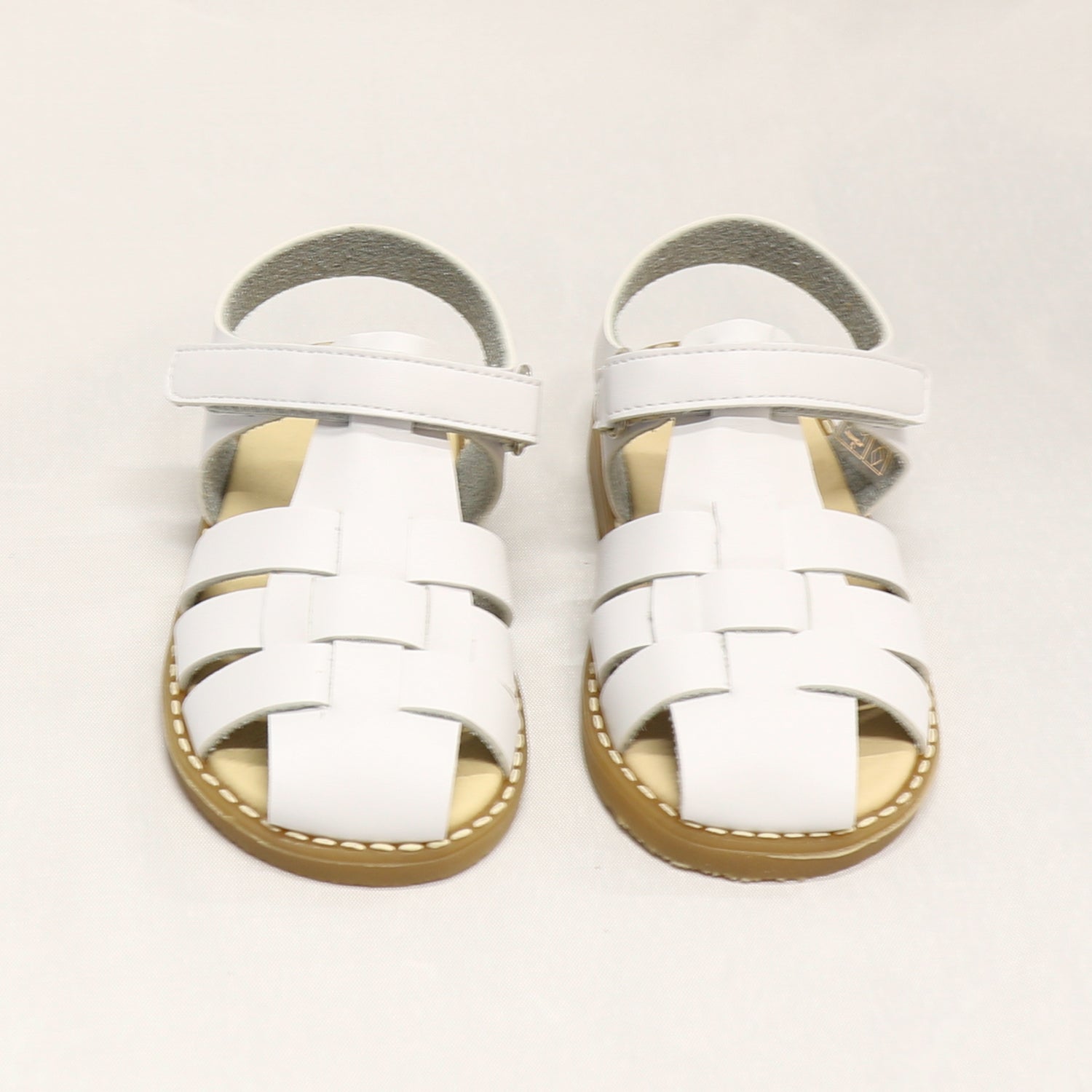 White Open Back Lattice Sandal