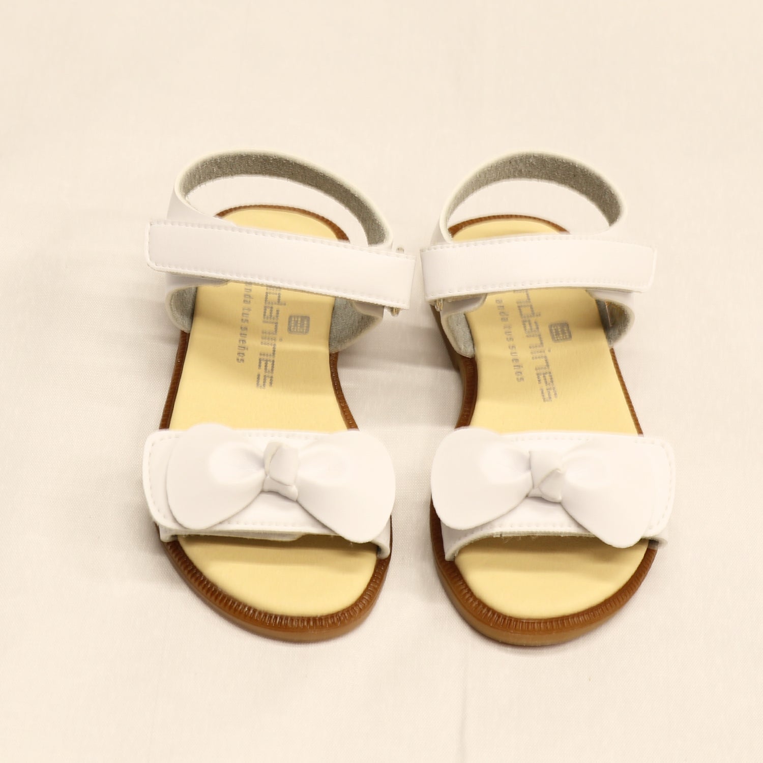 White Knot Bow Leather Sandals