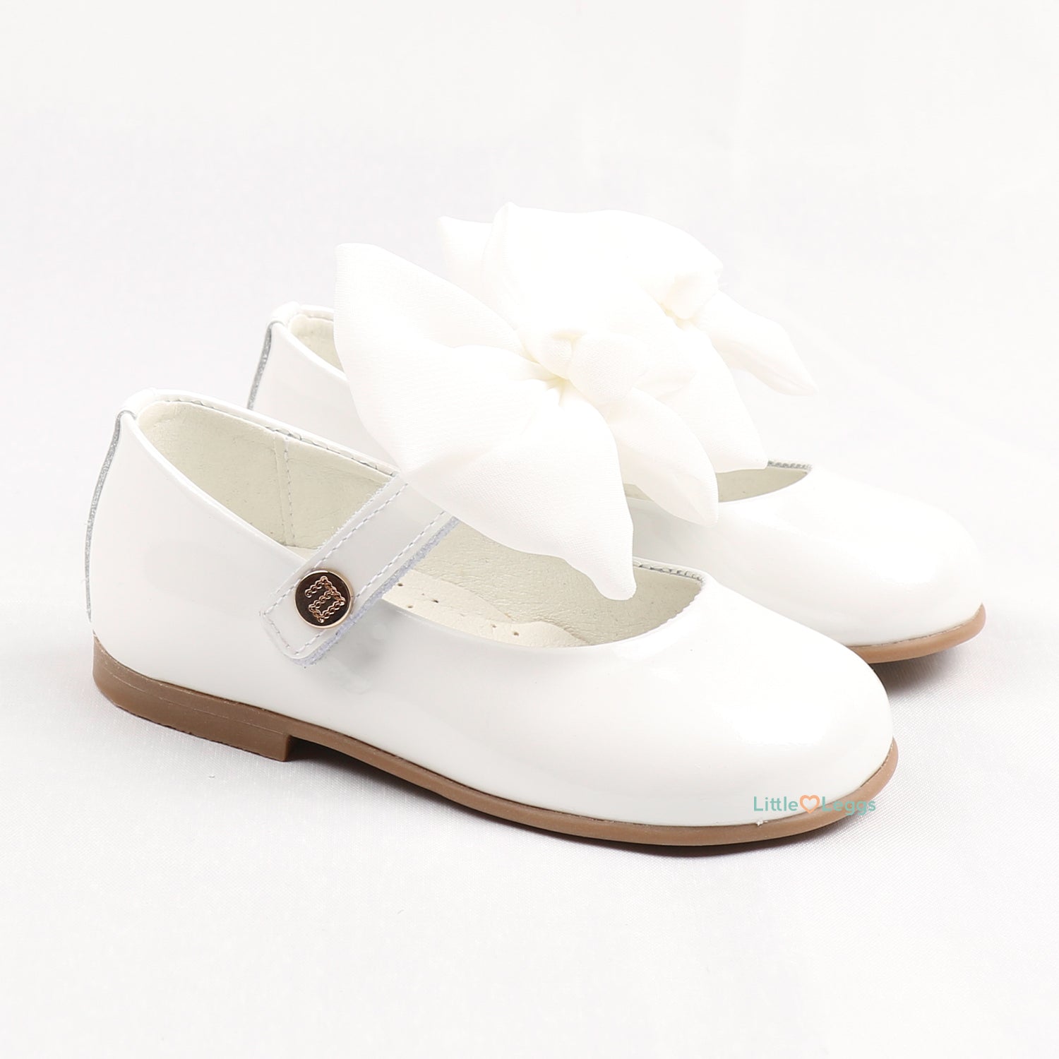 White Bow Patent Mary Jane Shoe