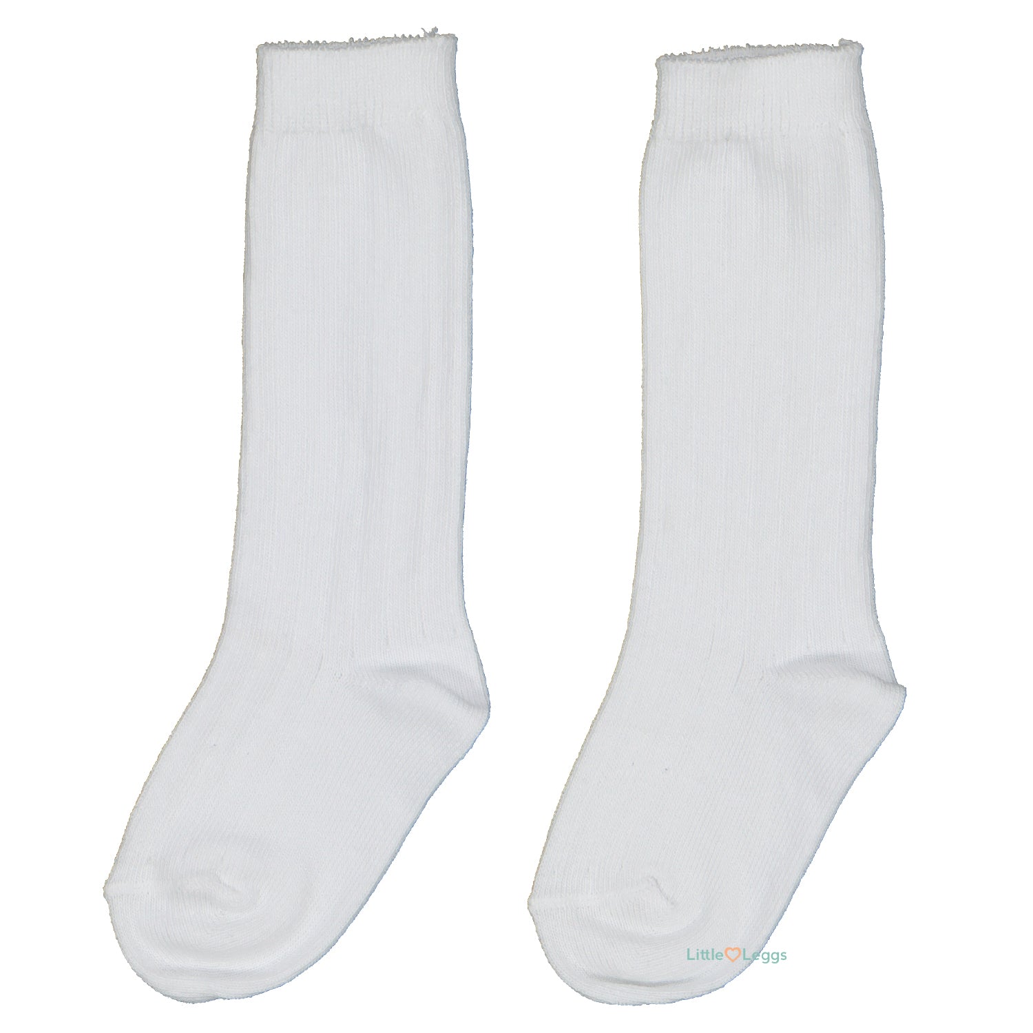 White Ribbed Knee High Sock